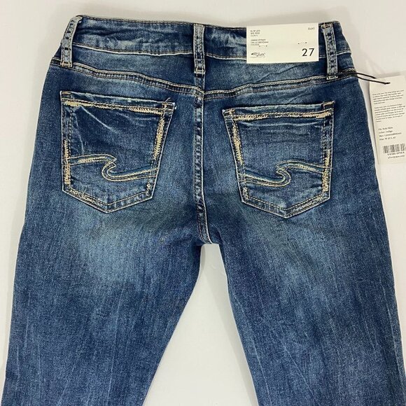 Silver Jeans Co. Women's Suki Slim Leg Curvy Size 27 (26 x 27) Mid Rise NWT - Picture 7 of 13